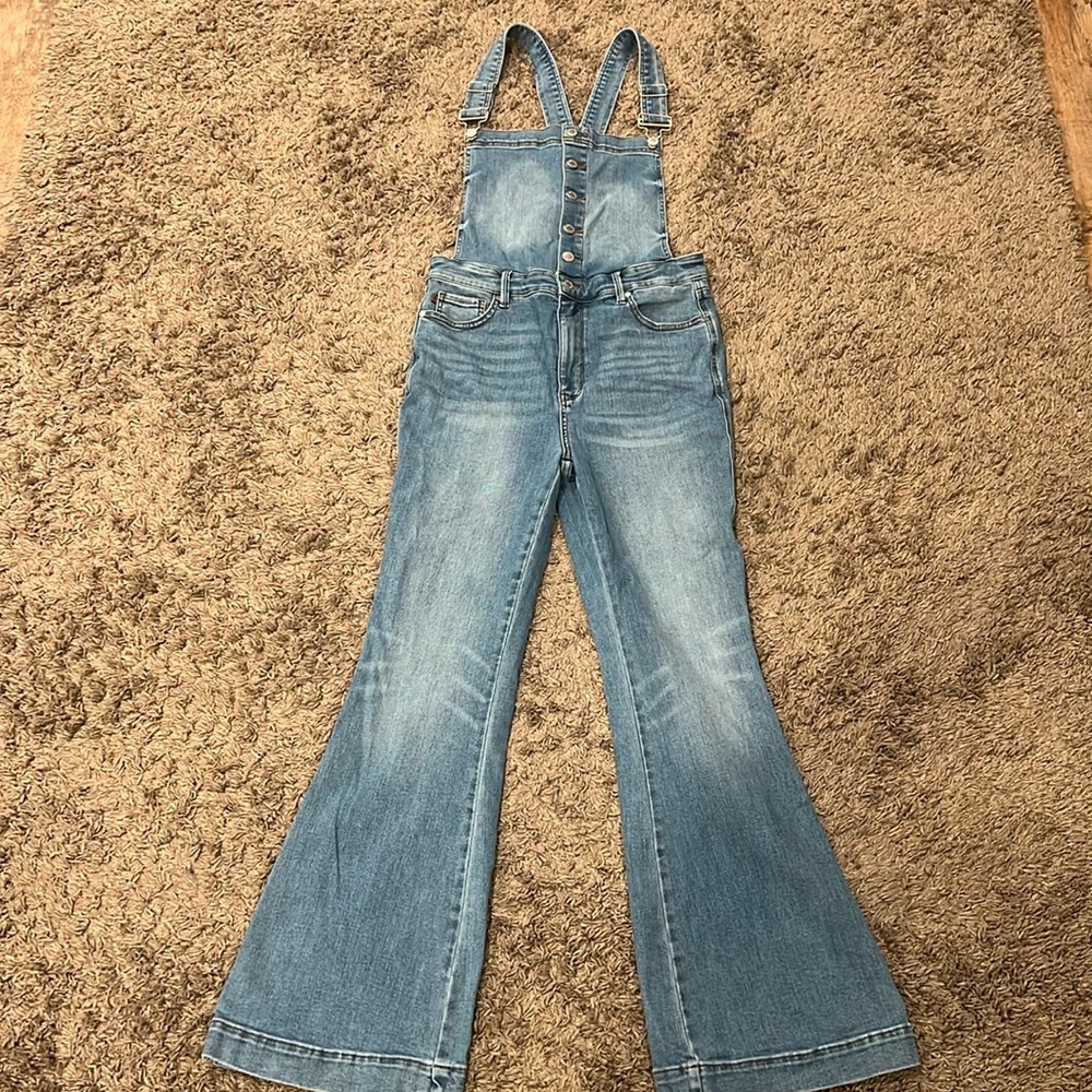 Judy Blue Tummy Control flare overalls XL